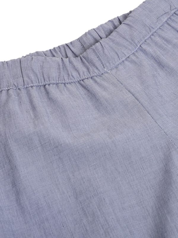 Girls White & Light Blue Long Woven Trouser image number 2